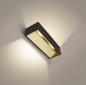Preview: LOGS IN L Indoor LED Wandaufbauleuchte schwarz/messing 3000 K TRIAC dimmbar