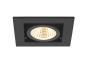 Preview: KADUX, Deckeneinbauleuchte, single, 3000 K, 38°, IP 20, quadratisch, schwarz