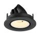 Preview: NUMINOS® GIMBLE S, Deckeneinbauleuchte, 3000 K, 20°, IP20, rund, schwarz / weiß