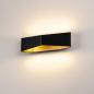 Preview: CARISO, Wandleuchte, LED, 2700 K, schwarz/gold, 2x9 W