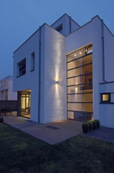 ROX UP/DOWN, UP/DOWN, QPAR11, Outdoor Wandleuchte, alu gebürstet, max. 2x50 W, IP44