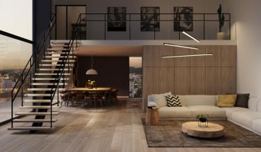 GRAZIA 10, Aufbauprofil, LED, flach, gerillt, 2 m, schwarz