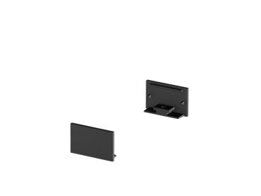 ENDKAPPEN, für GRAZIA 20 Aufbauprofil flach, 2 Stück, flache Ausführung, schwarz