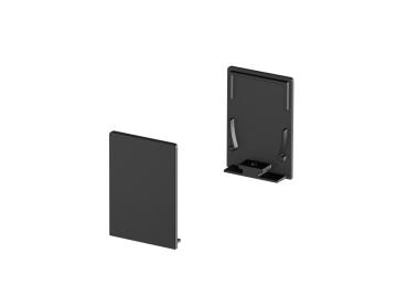 ENDKAPPEN, für GRAZIA 20 Aufbauprofil standard, 2 Stück, hohe Ausführung, schwarz