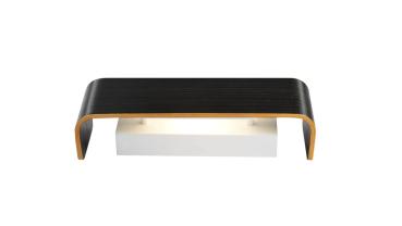 Preview: MANA, Leuchtenschirm, Holz, grau/braun, L/H/T 29/9,5/7 cm