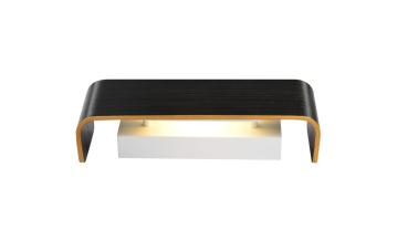 Preview: MANA, Leuchtenschirm, Holz, grau/braun, L/H/T 29/9,5/7 cm