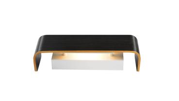 MANA, Leuchtenschirm, Holz, grau/braun, L/H/T 29/9,5/7 cm