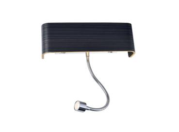 MANA, Leuchtenschirm, Holz, grau/braun, L/H/T 29/9,5/7 cm