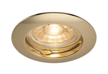 PIKA, Deckeneinbauleuchte, QPAR51, starr, messing, max. 50 W