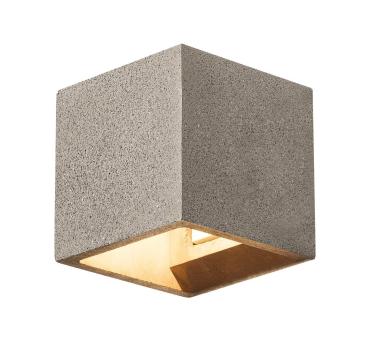 SOLID CUBE, Wandleuchte, QT14, schwarzer Sandstein, max. 25 W