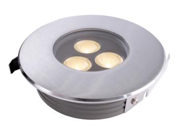 Bodeneinbauleuchte - Flat 230V 105 mm, 5,5 W, 3000 K, Silber