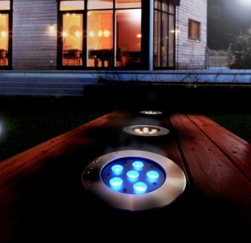 Preview: Bodeneinbauleuchte - Flat 24V 150, 17 W, RGB, Silber