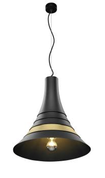 BATO 45, Indoor Pendelleuchte, schwarz/messing, E27, max. 60 W