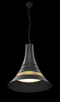 Preview: BATO 45, LED Indoor Pendelleuchte, schwarz/messing, LED, 2700 K