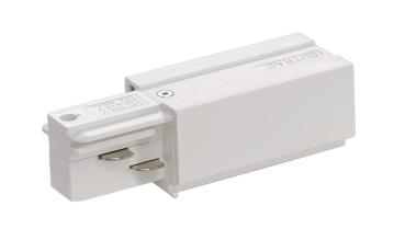 EINSPEISER, für EUTRAC Hochvolt 3Phasen-Aufbauschiene, Erde links, weiß