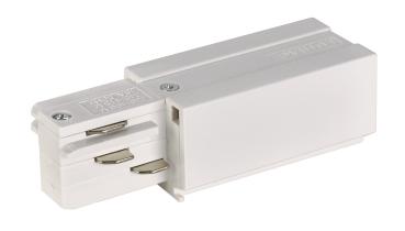 EINSPEISER, für EUTRAC Hochvolt 3Phasen-Aufbauschiene, Erde rechts, weiß
