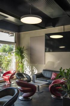 MEDO 90 AMBIENT, LED Indoor Deckenaufbauleuchte DALI grau 3000/4000 K