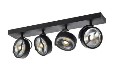 KALU, Indoor Wand- und Deckenaufbauleuchte, quad, QPAR111, schwarz, 4x75 W