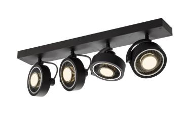 Preview: KALU, Indoor Wand- und Deckenaufbauleuchte, quad, QPAR111, schwarz, 4x75 W