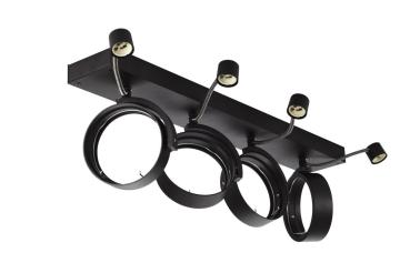 KALU, Indoor Wand- und Deckenaufbauleuchte, quad, QPAR111, schwarz, 4x75 W