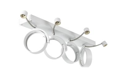 KALU, Indoor Wand- und Deckenaufbauleuchte, quad, QPAR111, weiß, 4x75 W