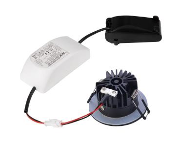 Preview: PATTA-I, LED Outdoor Deckeneinbauleuchte, rund DL IP65 schwarz 1800-3000 K