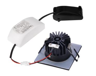 Preview: PATTA-I, LED Outdoor Deckeneinbauleuchte, eckig DL IP65 schwarz 1800-3000 K