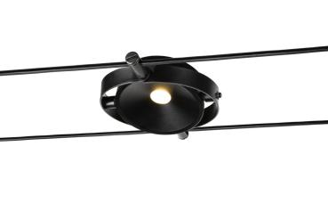 DURNO, Seilleuchte für TENSEO Niedervolt-Seilsystem, 2700 K, schwarz