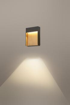 FLATT, Outdoor LED Wandaufbauleuchte, 3000/4000 K, IP65, anthrazit/braun