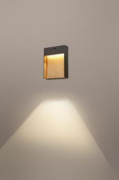 FLATT SENSOR, Outdoor LED Wandaufbauleuchte, 3000/4000 K, IP54, anthrazit/braun