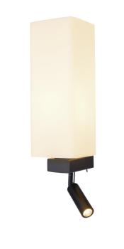 Preview: QUADRASS SPOT, Indoor Wandaufbauleuchte mit LED Spot und E27 Fassung, schwarz