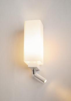 QUADRASS SPOT, Indoor Wandaufbauleuchte mit LED Spot und E27 Fassung, weiß