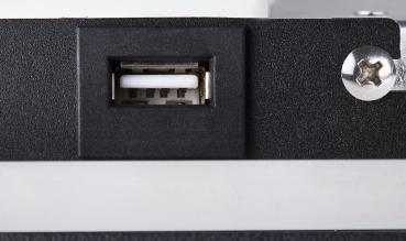 SOMNILA SPOT, Indoor LED Wandaufbauleuchte 3000 K schwarz Version links inkl. USB Anschluss
