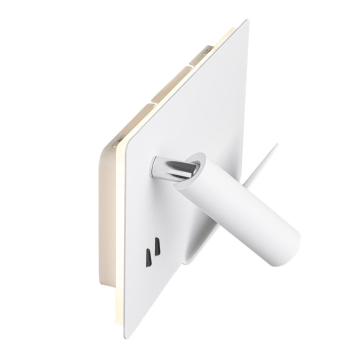 Preview: SOMNILA SPOT, Indoor LED Wandaufbauleuchte 3000 K weiß Version rechts inkl. USB Anschluss