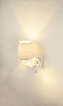 SOMNILA FLEX, Indoor LED Wandaufbauleuchte 3000 K weiß Version links inkl.USB Anschluss