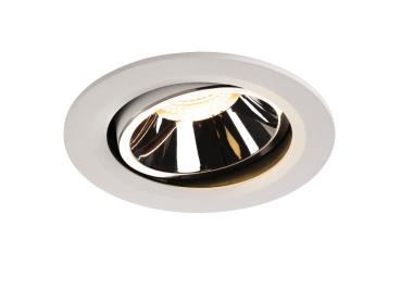 NUMINOS® MOVE DL L, Indoor LED Deckeneinbauleuchte weiß/chrom 3000 K 55° dreh- und schwenkbar