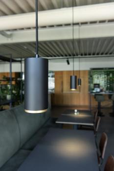 NUMINOS® M PD, PHASE, Pendelleuchte, Pendellänge 250 cm, 3000 K, 14 Watt, 36°, Phasenabschnitt, matt schwarz