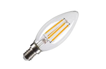 C35 E14, LED Leuchtmittel transparent 4,2 W 2700 K CRI 90 320°