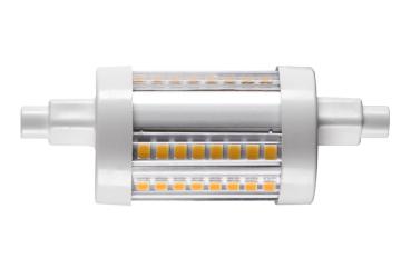 QT DE12 R7S 78 mm, LED Leuchtmittel transparent 9 W 3000 K CRI 90 330°