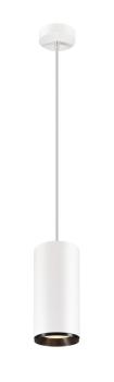 NUMINOS® XL PD, PHASE, Pendelleuchte, Pendellänge 250 cm, 3000 K, 28 Watt, 36°, Phasenabschnitt, matt weiß / matt schwarz