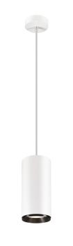 NUMINOS® XL PD, PHASE, Pendelleuchte, Pendellänge 250 cm, 4000 K, 28 Watt, 24°, Phasenabschnitt, matt weiß / matt schwarz