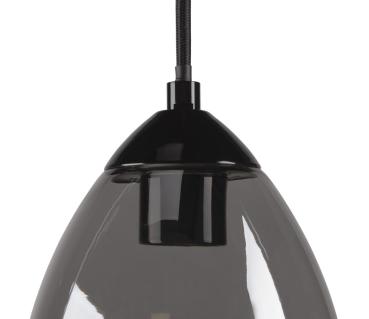 Preview: PARA CONE GL, Pendelleuchte schwarz / transparent