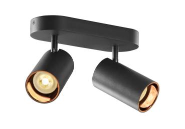 ASTO TUBE, Deckenaufbauleuchte, zylindrisch, max. 2x10 W, schwarz