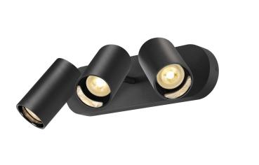 Preview: ASTO TUBE, Deckenaufbauleuchte, zylindrisch, max. 3x10 W, schwarz