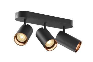 ASTO TUBE, Deckenaufbauleuchte, zylindrisch, max. 3x10 W, schwarz