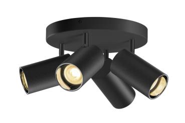 Preview: ASTO TUBE, Deckenaufbauleuchte, zylindrisch, max. 4x10 W, schwarz