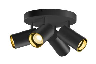 Preview: ASTO TUBE, Deckenaufbauleuchte, zylindrisch, max. 4x10 W, schwarz