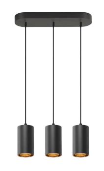 Preview: ASTO TUBE, Pendelleuchte, GU10, Pendellänge 250 cm, max. 3x10 W, schwarz