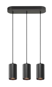 Preview: ASTO TUBE, Pendelleuchte, GU10, Pendellänge 250 cm, max. 3x10 W, schwarz