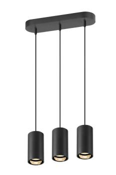 ASTO TUBE, Pendelleuchte, GU10, Pendellänge 250 cm, max. 3x10 W, schwarz